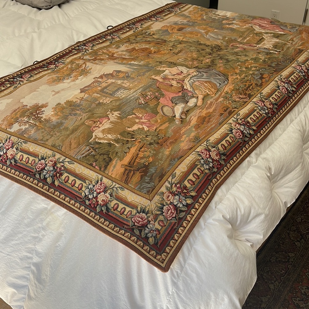 European Woven Tapestry Wall Hanging – Purchased in Èze, South of France